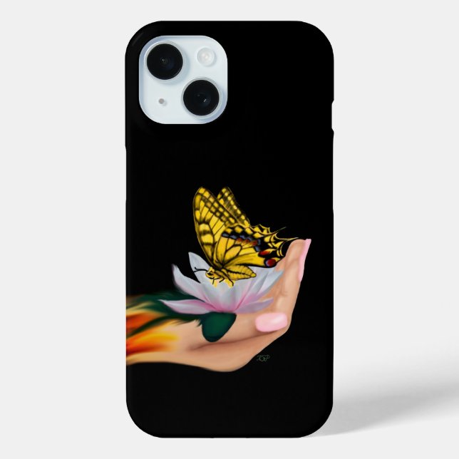 Butterfly on Lotus Bloom Case-Mate iPhone Case (Back)