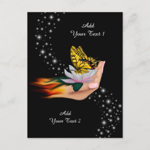 Butterfly on Lotus Bloom Postcard