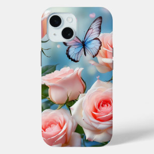 Butterfly On Pink Flower iPhone 15 Case