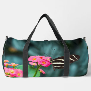 Butterfly on Pink Flower Photography Duffle Bag