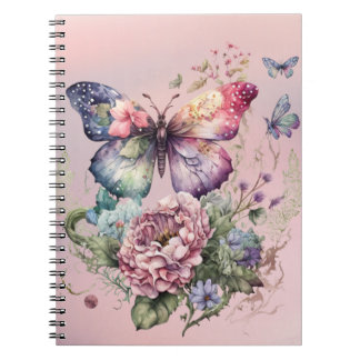 Butterfly on Pink Notebook