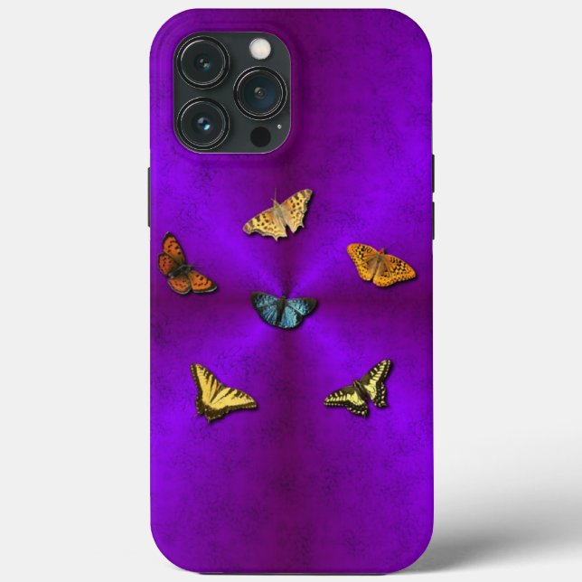 Butterfly on Pink Purple Rainbow Case-Mate iPhone Case (Back)