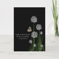 Butterfly on Puff flower sympathy