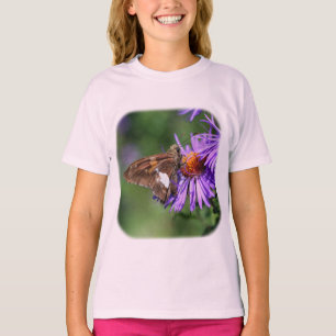 Butterfly On Purple Aster Nature T-Shirt