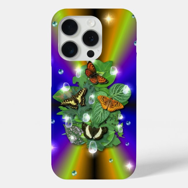 Butterfly on purple yellow Rainbow Case-Mate iPhone Case (Back)