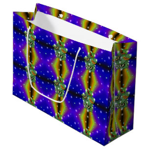 Butterfly on purple yellow Rainbow Large Gift Bag