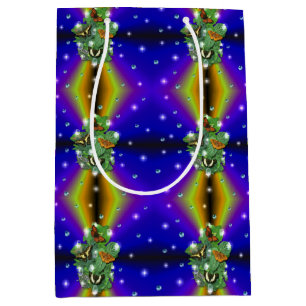 Butterfly on purple yellow Rainbow Medium Gift Bag