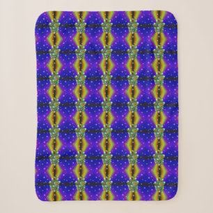 Butterfly on purple yellow Rainbow Sherpa Blanket