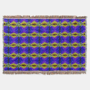 Butterfly on purple yellow Rainbow Throw Blanket