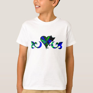 Butterfly on Rainbow Lily and Heart T-Shirt