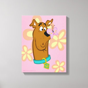 Butterfly On Scooby-Doo's Nose Canvas Print