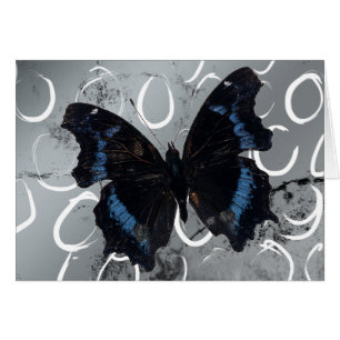 Butterfly on Silver ground w/ Circles Blank Inside