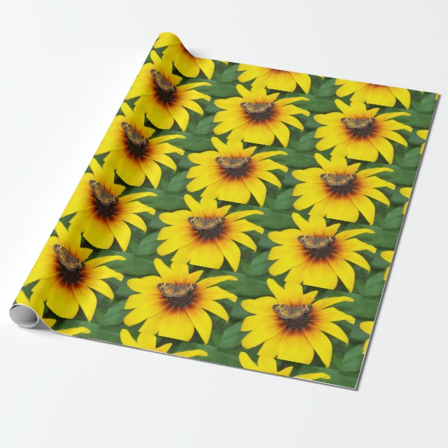 Butterfly on Sunflower Paper (Unrolled)