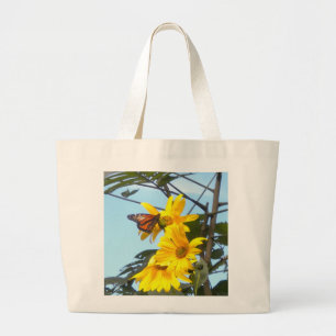 Butterfly on the Sunflower Tote Bag