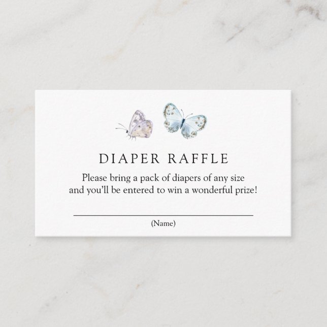Butterfly on the Way Boho Diaper Raffle Enclosure Card (Front)