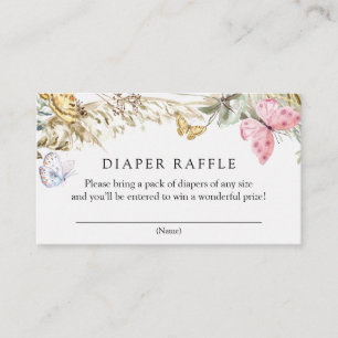 Butterfly on the Way Boho Diaper Raffle Enclosure Card