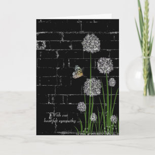 Butterfly on wildflower sympathy card