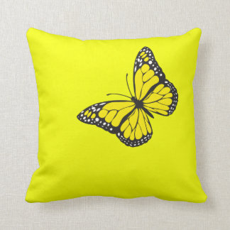 Butterfly on Yellow Background Cushion