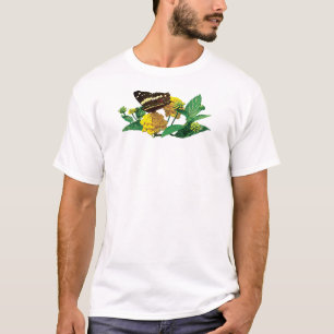Butterfly on Yellow Lantana Mens T-Shirt