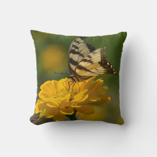 Butterfly on Zinnia Pillow