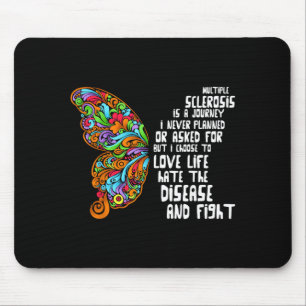 Butterfly Orange Ribbon Multiple Sclerosis Mouse Pad