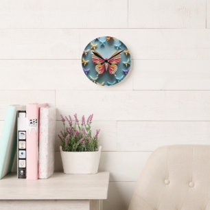 Butterfly Origami Round Clock
