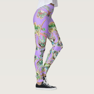 butterfly Ornamente Flieder Leggings