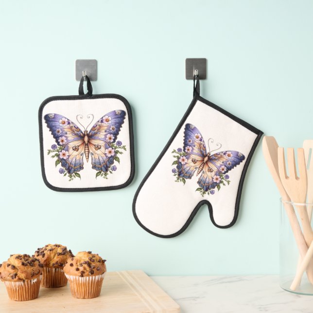 Butterfly Oven Mitt & Pot Holder Set (Insitu(Hanging))