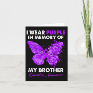 Butterfly Overdose Awareness I Wear Purple For My Card