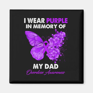 Butterfly Overdose Awareness I Wear Purple For My Magnet