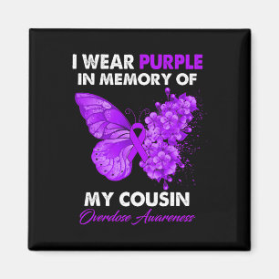 Butterfly Overdose Awareness I Wear Purple For My Magnet