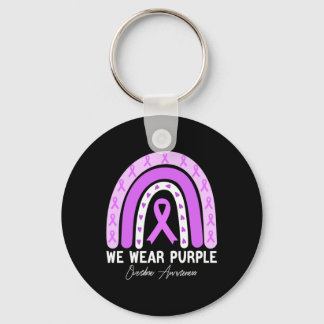 Butterfly Overdose Awareness Month Purple Ribbon  Key Ring