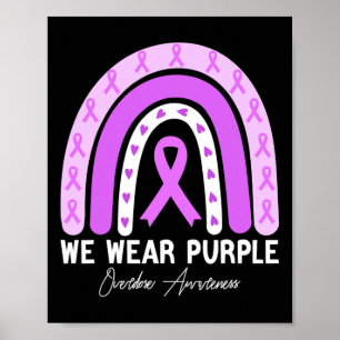 Butterfly Overdose Awareness Month Purple Ribbon Poster
