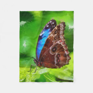 Butterfly painting fleece blanket
