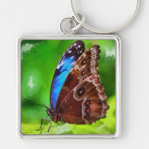 Butterfly painting key ring