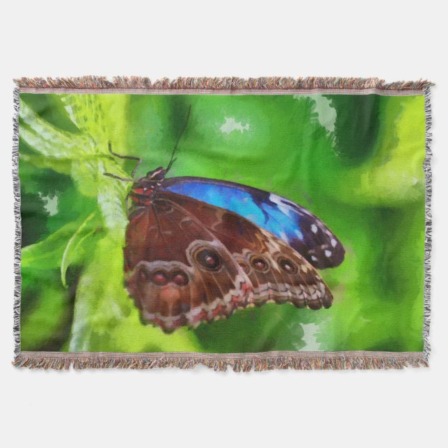 Butterfly painting throw blanket (Front)