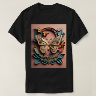 Butterfly Paper Art Design T-shirt