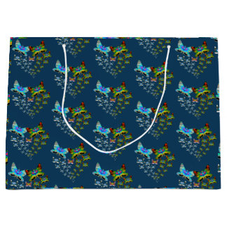 Butterfly Parade Jamaica Green Flight of Colour Large Gift Bag