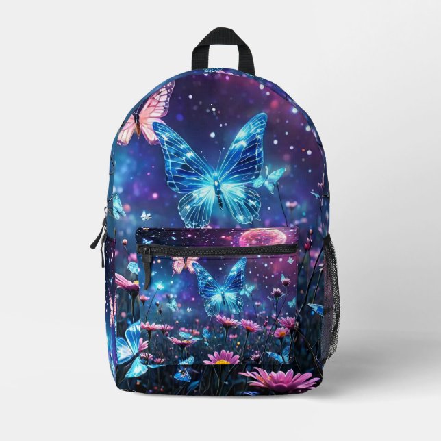 Butterfly Paradise  Printed Backpack (Front)