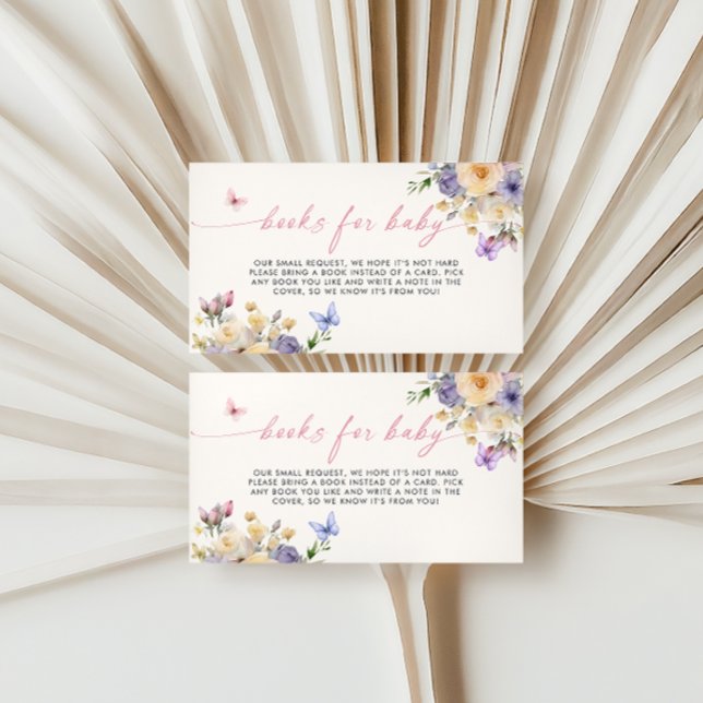 Butterfly Pastel Florals Books For Baby Enclosure Card (Creator Uploaded)