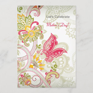 Butterfly Patch Mother's Day Invitation