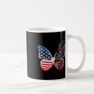 Butterfly Patriotic Peace Signs 4th Of July Us Fla Coffee Mug