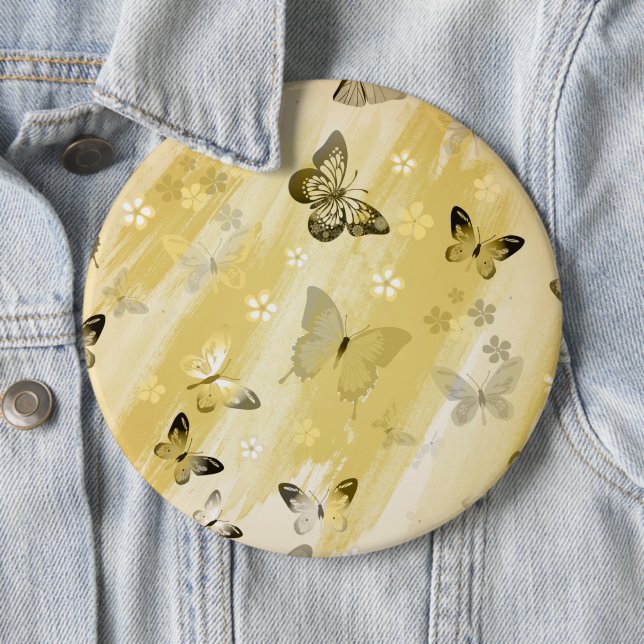 Butterfly Pattern 10 6 Cm Round Badge (In Situ)