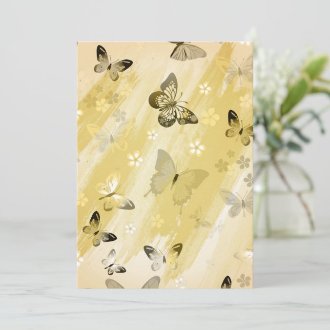 Butterfly Pattern 10 Thank You Card (Standing Front)
