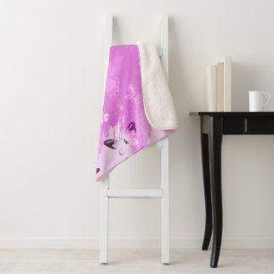 Butterfly Pattern 12 Sherpa Blanket
