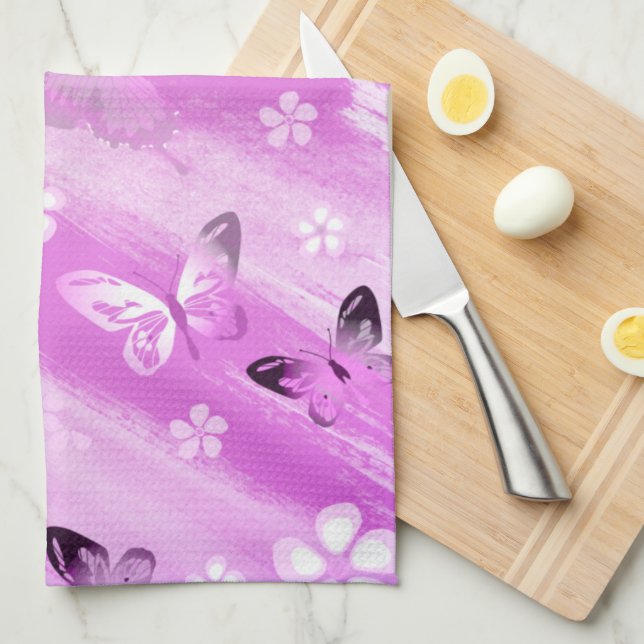 Butterfly Pattern 12 Tea Towel (Quarter Fold)