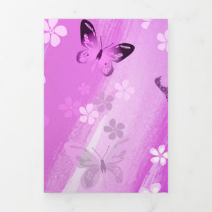 Butterfly Pattern 12 Tri-Fold Holiday Card