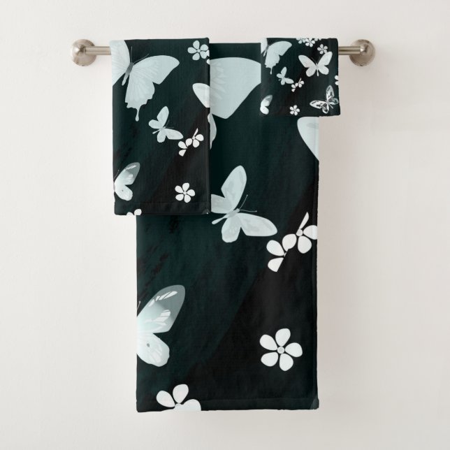 Butterfly Pattern 14 Bath Towel Set (Insitu)