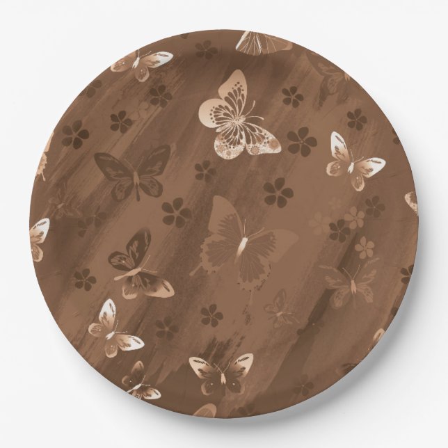 Butterfly Pattern 15 Paper Plate (Front)