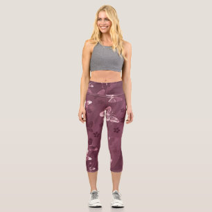 Butterfly Pattern 16 Capri Leggings